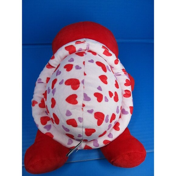 First & Main Red Plush Turtle Stuffed Animal With Heart Pattern Shell V-Day - Picture 5 of 8